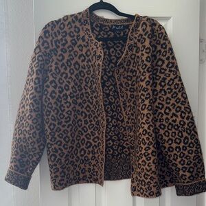 Brown Leopard Print Cardigan